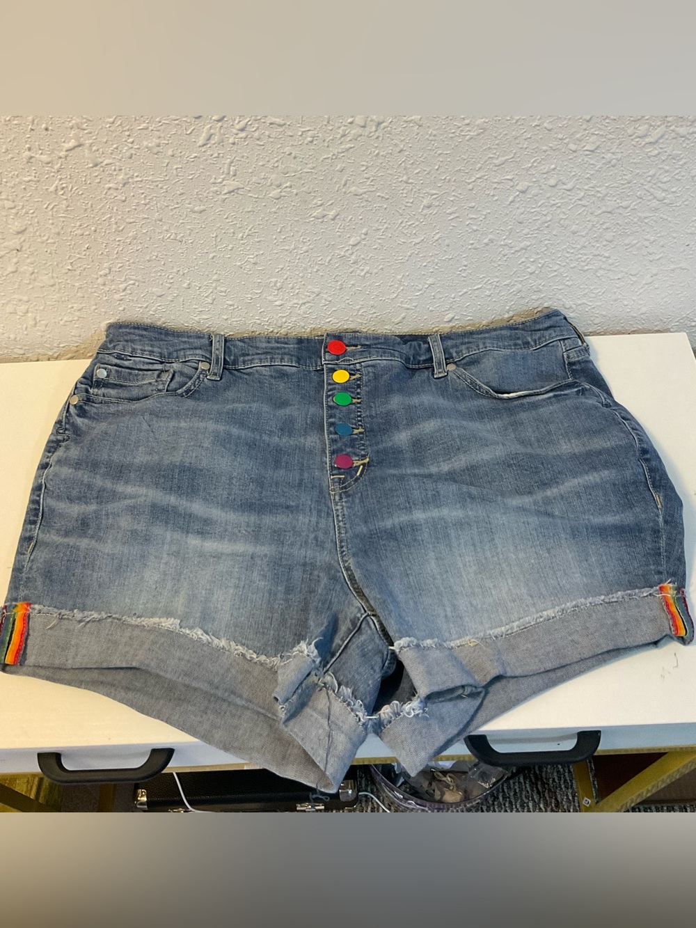Torrid Denim Shorts Rainbow
